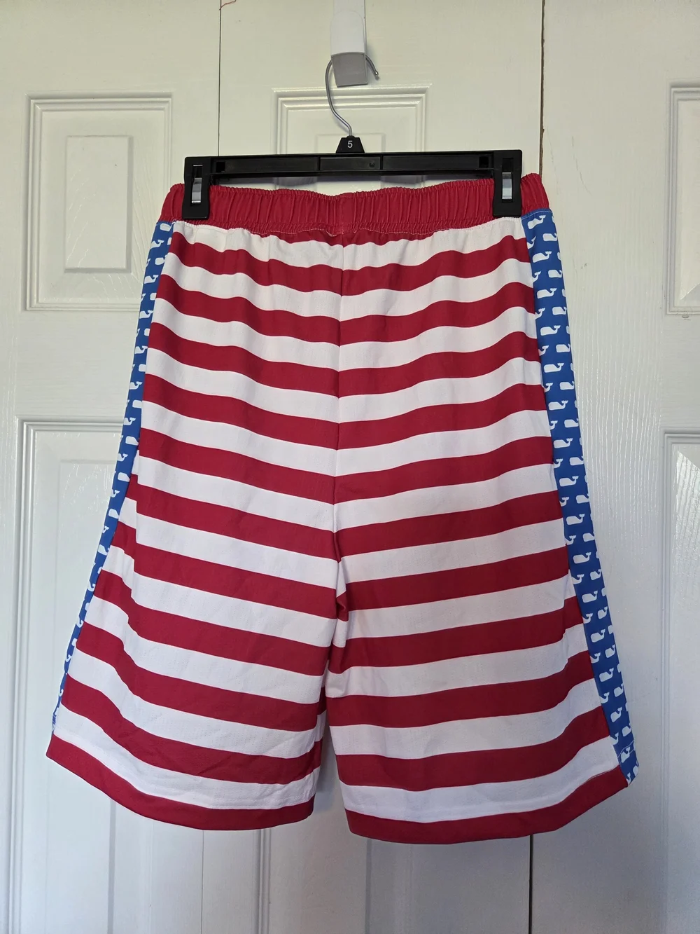 Vineyard Vines Americana Lacrosse Shorts Red, White & Blue Whale Print